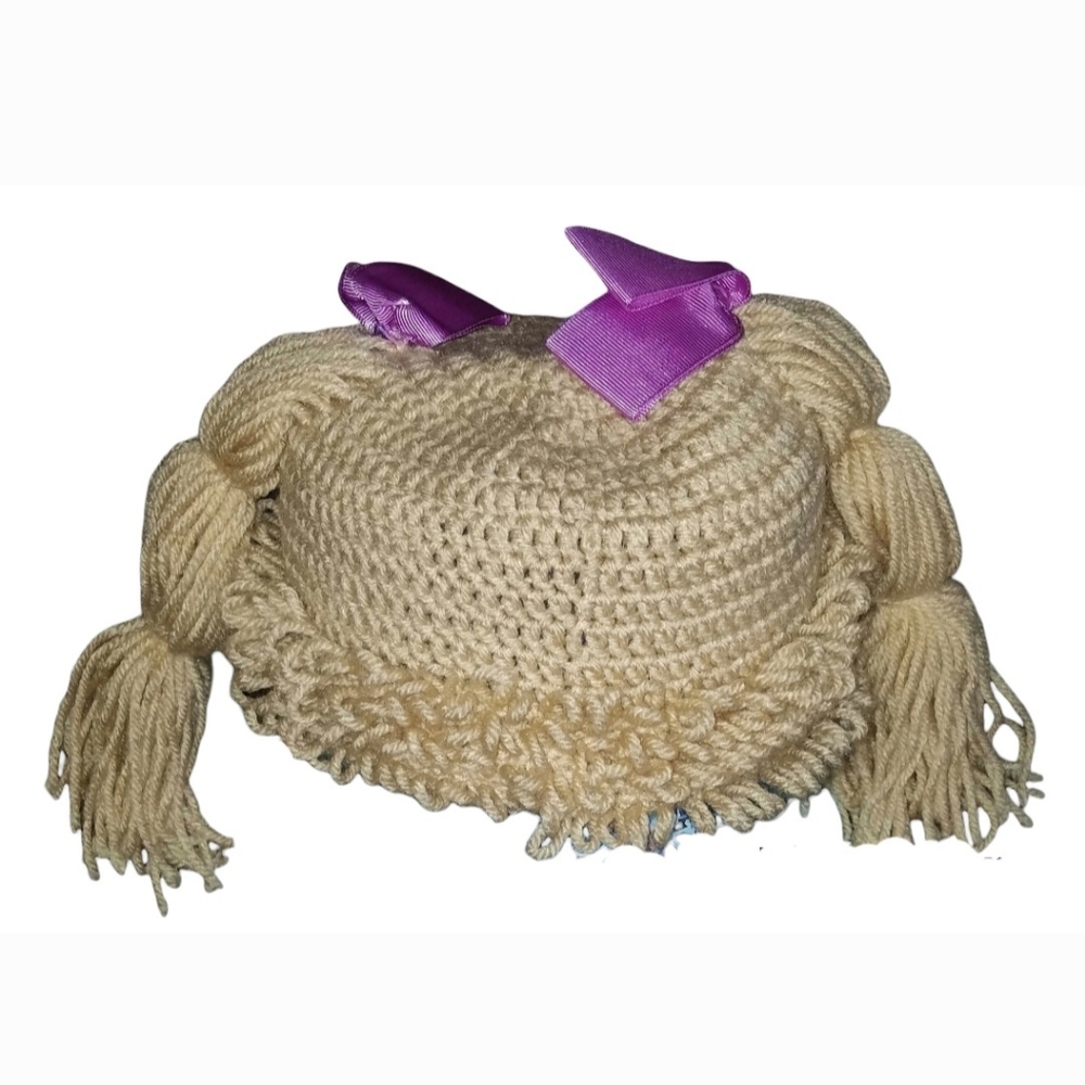 Handmade kids pigtails beanie hat